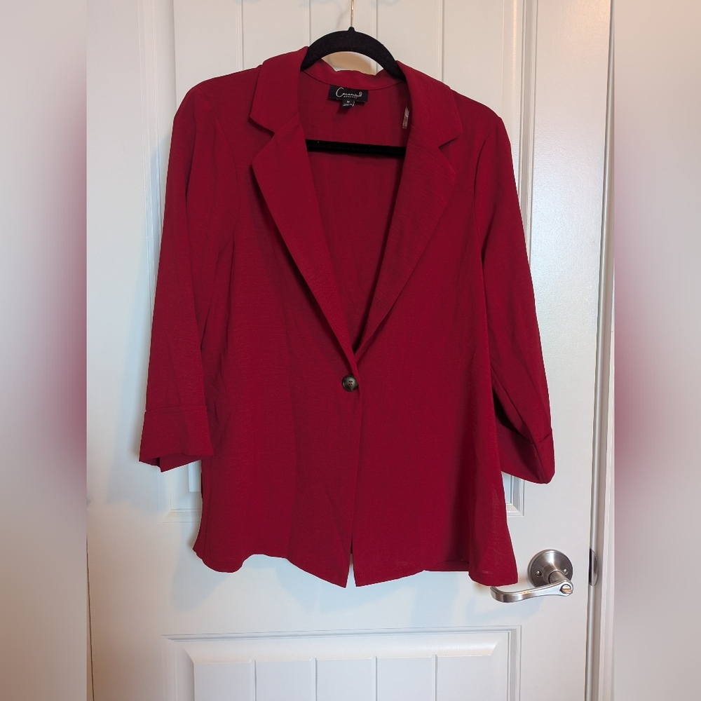 Connected Apparel Deep Red Blazer